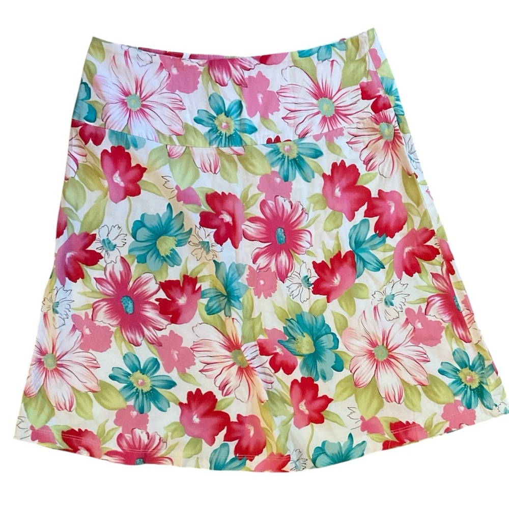 Timing Pink and Blue A-Line Resort Skirt